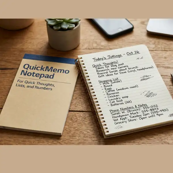 Quick memo notepad with sticky-note style