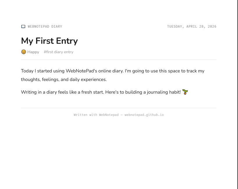 Free online diary with mood tracker