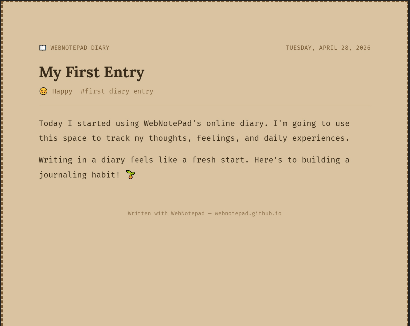 Secret diary online free backup