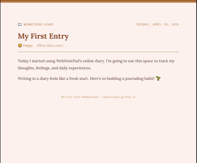 Online journal entries export